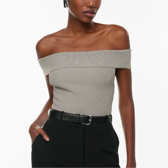 Aritzia Babaton Sculpt Knit Off Shoulder Top - Picture 5 of 7